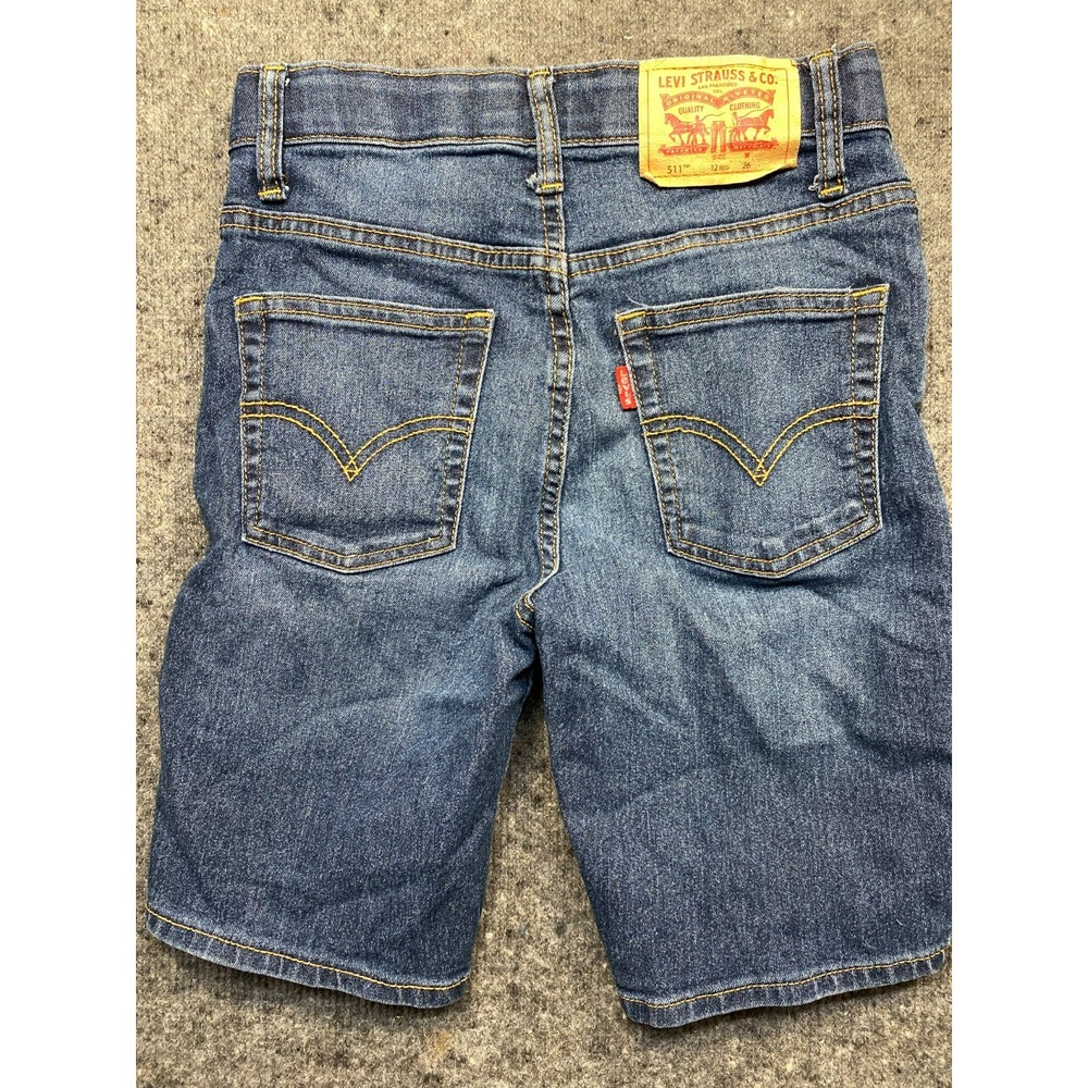 Levi's 511 Boys Denim Shorts 12 Regular 26'' Waist Dark Wash Stretch